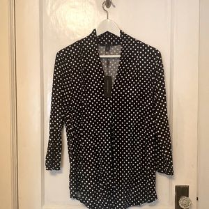 Cable & Gauge Black & White Polka Dot top